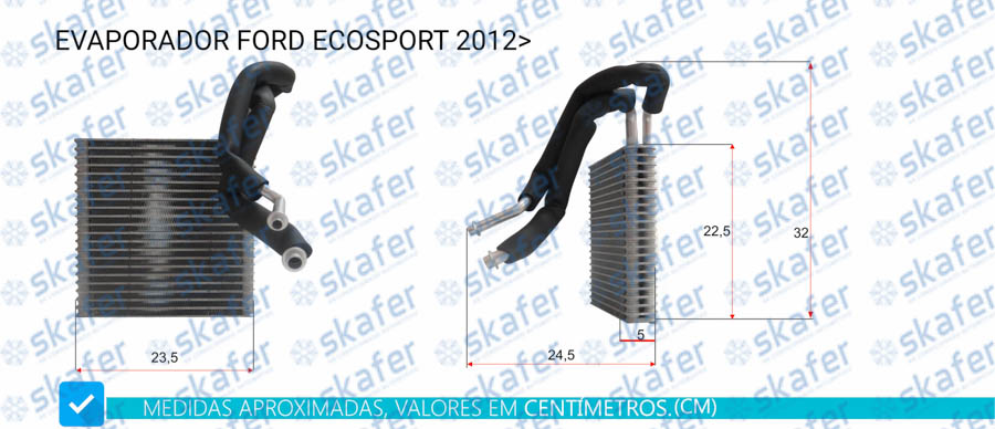 EVAPORADOR FORD ECOSPORT 2012 EM DIANTE CN119850AA
