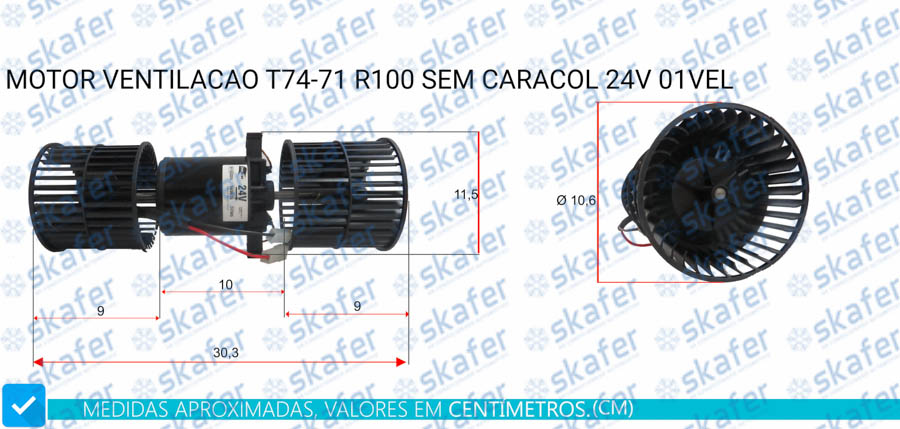 MOTOR CX T74-71 R100 SEM CARACOL 24V 1 VELOCIDADE 101 103 324 101103324 CM676056 IMOBRAS