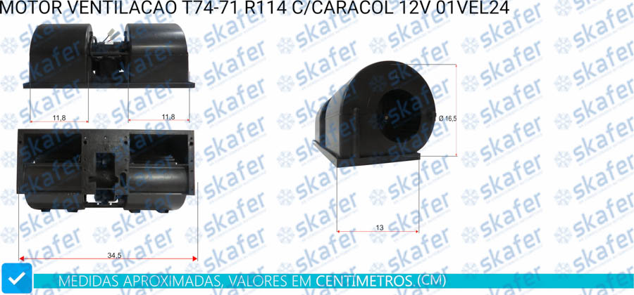 MOTOR CX T74-71 R114 TRATOR VALTRA COM CARACOL 12V 1 VELOCIDADE 101 110 112 101110112 32729820 IMOBRAS