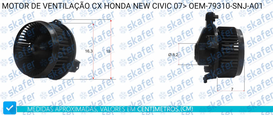 Motor de Ventilação Cx Honda New Civic 2007 >