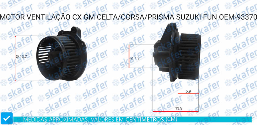 Motor de Ventilação GM Celta / Corsa / Prisma