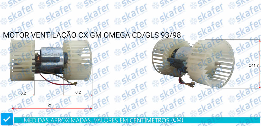 Motor de Ventilação GM Omega CD / GLS 93 / 98