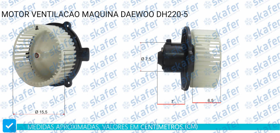 Motor de Ventilação Maquina Daewoo DH220-5