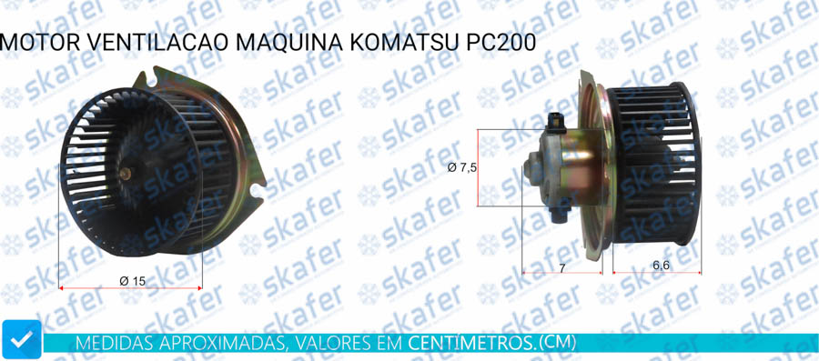 Motor de Ventilação Maquina Komatsu PC200