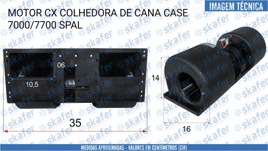 MOTOR VENTILADOR CNH CASE XCMG COLHEDORA DE CANA MOTONIVELADORA 7000 7700 SPAL