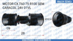 MOTOR CX T60-79 R100 SEM CARACOL 24V 1 VELOCIDADE 101 103 124 101103124 IMOBRAS - Imagem 6