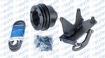 KIT SUPORTE COM CORREIA FORD F1000 ANTIGA MOTOR MWM PARA SANDEN ORELHA