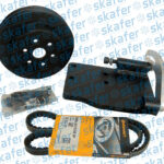 KIT SUPORTE COM CORREIA NEW HOLLAND TC 8040/8055 MOTOR MERCEDES BENZ PARA SANDEN ORELHA CANAL A