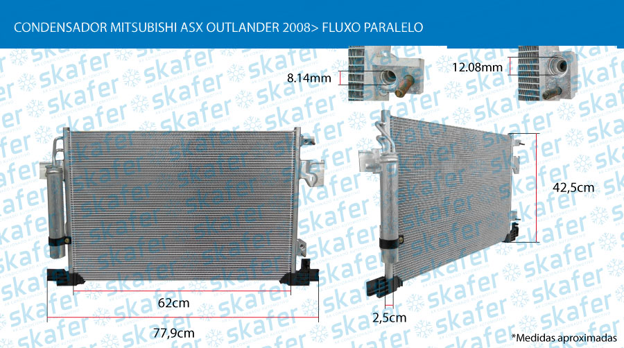 コンポート CONDENSADOR MITSUBISHI ASX OUTLANDER 2008> FLUXO PARALELO