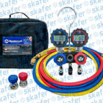 MANÔMETRO MASTERCOOL MINIFOLD BLACK SERIES COM MANGUEIRAS ENGATE BOLSA PARA TRANSPORTE