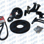 KIT SUPORTE COM CORREIA GM CHEVROLET D20 MOTOR PERKINS PARA SANDEN ORELHA