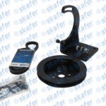 KIT SUPORTE COM CORREIA E POLIA PÁ CARREGADEIRA CASE W20E CUMMINS FIXAÇÃO NO MOTOR 7H15 5H14