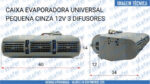 CAIXA EVAPORADORA UNIVERSAL 12V PEQUENA CINZA 3 DIFUSORES EU001A - Imagem 5