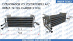 EVAPORADOR VOLVO CATERPILLAR KOMATSU MÁQUINA CONSTRUÇÃO 2006 EM DIANTE - Imagem 7