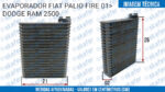 EVAPORADOR DODGE RAM FIAT PALIO FIRE 2001 EM DIANTE 2500 ORIGINAL DENSO - Imagem 6