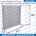 FILTRO CABINE TOYOTA HILUX RAV 4 2008 EM DIANTE COROLLA 2008 EM DIANTE LEXUS 350 - Imagem 2
