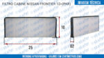 FILTRO CABINE NISSAN FRONTIER 2010 EM DIANTE (PAR) - Imagem 3