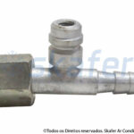 CONEXÃO 8MM RETA FÊMEA ALUMÍNIO COM VÁLVULA R134A 7607s