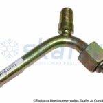 CONEXÃO 90º FÊMEA AÇO 6MM ORING COM VÁLVULA R12 COM CLIP 7579s