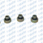 TAMPA METÁLICA VÁLVULA DE SERVIÇO ALTA E BAIXA R134A PACOTE 5 UNIDADES