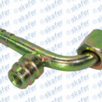 CONEXÃO 6MM 90° FÊMEA AÇO COM VÁLVULA R134A PACOTE 3 UNIDADES