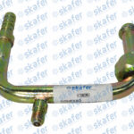 CONEXÃO COMPRESSOR NEW HOLLAND CASE AÇO ROSCA 12MM 180º PARA MANGUEIRA 10MM COM VÁLVULA R134 E ROSCA R12