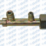 CONEXÃO COMPRESSOR NEW HOLLAND CASE AÇO ROSCA 12MM RETA PARA MANGUEIRA 8MM COM VÁLVULA R134 E ROSCA R12